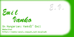 emil vanko business card